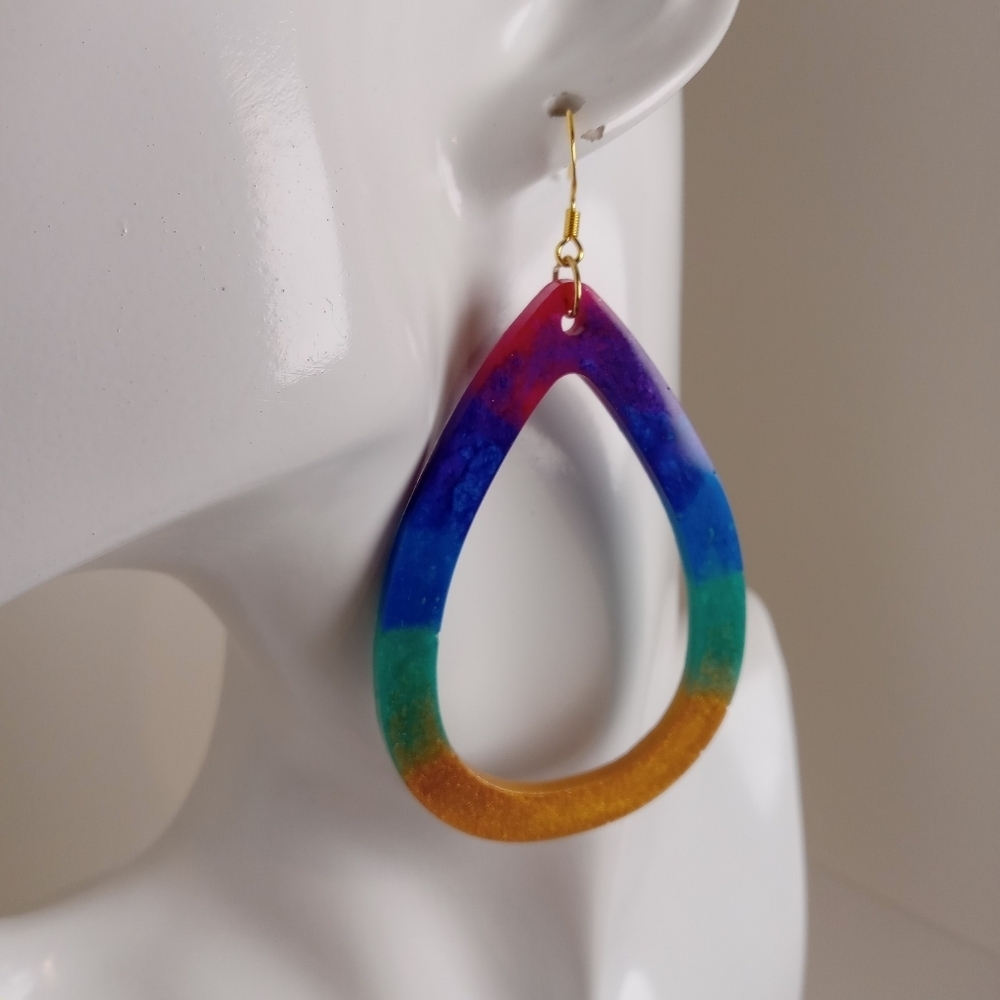 Multicolor Teardrop Earrings - Picture 6 of 10
